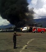 Pesawat Kargo Terbakar di Bandara Wamena Papua