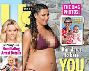 Bantah Overweight Saat Hamil, Kim Kardashian Berani Pakai Bikini