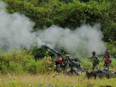 Ribuan Prajurit TNI Bombardir Sangatta