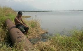 Air Lumpur di Tanggul Penahan Lumpur Lapindo Titik 41 Meluber