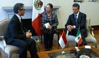 Marty juga melakukan kunjungan kehormatan kepada Presiden Meksiko Enrique Pena Nieto. (Kemenlu)