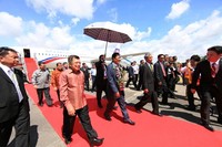 Kedatangan Hun Sendalam rangka menghadiri Konferensi Internasional Centrist Asia Pacific Democrats International (CAPDI) yang membahas mengenai rekonsiliasi konflik dan isu perubahan iklim diAsia Pasifik. (dok JK)