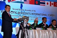 Chairman CAPDI Jusuf Kalla membacakan sambutannya dalam pembukaan konferensi CAPDI.
