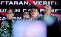 Sekjen PBB BM. Wibowo memberikan keterangan pers terkait penyerahan berkas persyaratan perbaikan bakal caleg.