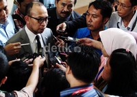 Chatib Basri saat tiba di gedung DPR, Jakarta.