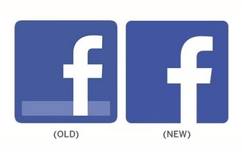     Awal tahun 2013,  Facebook juga melakukan perubahan logo yang sederhana, yakni mengubah logo yang baru hanya dengan menghilangkan garis putih saja yang semula ada di belakang kaki huruf f.