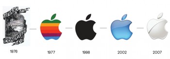     Terlihat, logo Apple yang pertama kali pada tahun 1976  tidak identik dengan buah apel seperti selama ini yang kita kenal. Sejak itu, perusahaan asal Cupertino ini berganti logo dengan buah Apple krowak ikoniknya.