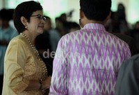 Nurul selalu melemparkan senyuman saat menyapa sesama anggota DPR RI maupun kepada media yang hadir.