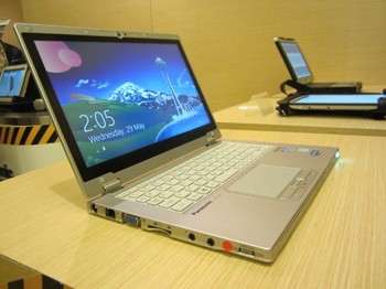 Sementara Toughbook CF-AX2, merupakan ultrabook yang juga berbasis Windows 8 Pro dengan bobot 1,15 Kg. Dengan desain flip-over yang unik, ultrabook ini bisa berfungsi sebagai notebook atau tablet.