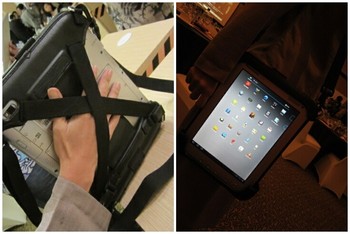Didesain untuk pekerja outdoor, Panasonic juga menyediakan aksesoris tambahan sebagai penunjang penggunaan yang bersifat opsional. Seperti tali strap yang unik ini, memudahkan pekerja untuk tetap mobile. Bisa dikalungkan di leher atau dipakai seperti tas.