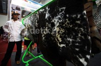 Banyak kulit hewan asli yang ditawarkan di sana, seperti kulit sapi, domba, ular dan kulit buaya.