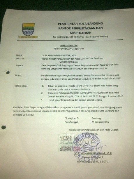 Lika-liku Terungkapnya Pembuatan Surat Ritual Seks Bebas PNS