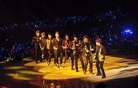 Aksi Super Junior di lagu 'Bonamana'. Noel/detikHOT.