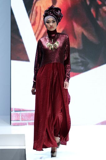 Jakarta, Indonesia - 31 Mei. Bellabaric by Najua Yanti. Indonesia Islamic Fashion Fair 2013 at Jakarta Convention Center. 31 Mei 2013. Senayan. Jakarta. [Foto: Mohammad Abduh/Wolipop]