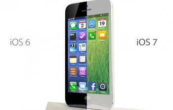 Perbedan tampilan menu utama iOS 6 dan iOS 7. (kredit foto: simply zesty)