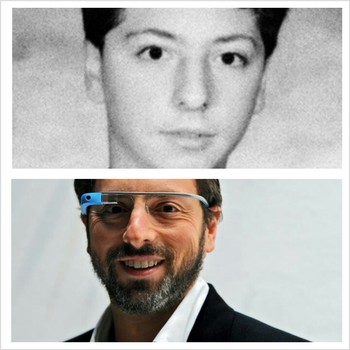     Sergey Brin (atas) saat masih remaja, (bawah) sekarang. (kredit foto: google)