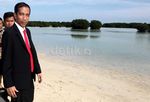 Jokowi Menikmati Keindahan Pantai Pasir Perawan