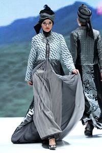 Jakarta, Indonesia - 31 Mei. The Gray of Expectations Sun by Boyonz Ilyas. Indonesia Islamic Fashion Fair 2013 at Jakarta Convention Center. 31 Mei 2013. Senayan. Jakarta. [Foto: Mohammad Abduh/Wolipop]