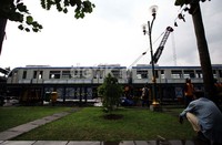 Inilah contoh MRT buatan China yang sedang dipamerkan di kawasan Monas.