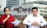 Rieke menanggapi soal kerusuhan yang terjadi di kantor KJRI Jeddah dalam diskusi di gedung DPR, Jakarta, Senin (10/6/2013).
