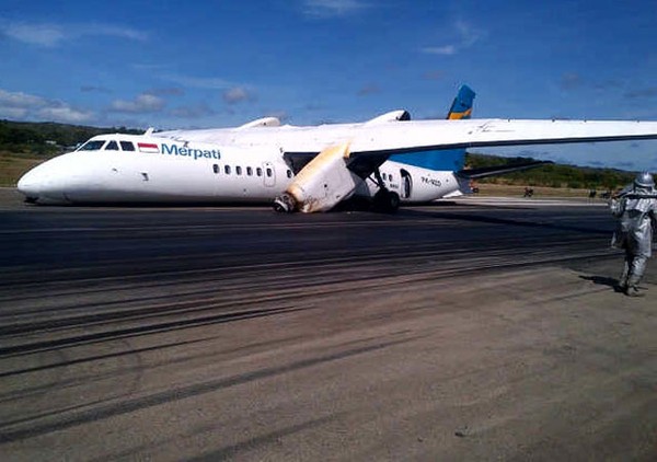 Merpati Crash Landing di Bandara El Tari