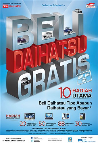 Yuk Mudik Lebaran Pakai Mobil Baru dan Gratis dari Daihatsu