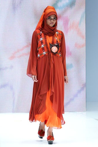 Jakarta, Indonesia - 02 Juni. Donggala Exquisite Looks by Nieta Hidayani. Indonesia Islamic Fashion Fair 2013 at Jakarta Convention Center. 02 Juni 2013. Senayan. Jakarta. [Foto: Mohammad Abduh/Wolipop]