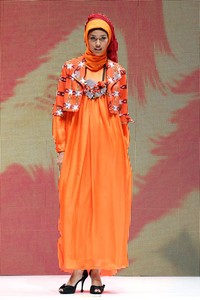 Jakarta, Indonesia - 02 Juni. Donggala Exquisite Looks by Nieta Hidayani. Indonesia Islamic Fashion Fair 2013 at Jakarta Convention Center. 02 Juni 2013. Senayan. Jakarta. [Foto: Mohammad Abduh/Wolipop]