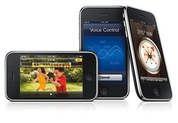     iOS generasi ketiga iPhone OS 3.0, menampilkan copy, cut dan paste, pesan MMS, keyboard landscape, meningkatkan Spotlight pencarian, merekam video, kompas, rekaman suara dan kemampuan dasar kontrol suara. (kredit foto: Apple)