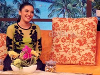 Ashanty tebar senyuman. Desi/detikHOT.