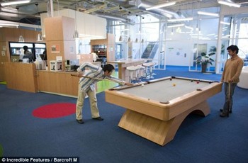 Terdapat juga meja billiard untuk melepas stress. Cukup cari lawan dan langsung bisa memainkannya dengan asyik.