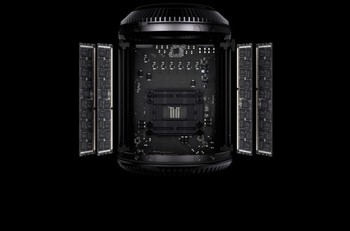 Dengan semua jeroaan yang disematkan di Mac Pro, Apple mengklaim komputer kelas berat ini lebih 10 kali lebih kencang dari sebelumnya. (kredit foto: digitaltrends)
