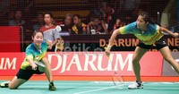 Pasangan Gebby Ristiyani dan Tiara Rosalia, tidak dapat menandingi permainan cepat dari pasangan senior mereka di pelatnas Cipayung tersebut.