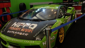 Ada juga mobil Lamborghini Galardo Evo di booth milik Hippo.