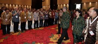 Presiden SBY menyapa para peserta Forum Diskusi Pemimpin Redaksi (Forum Pemred). Abror Rizki/Setpres.