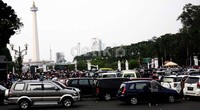     Kawasan monas nampak dipadati pengunjung. Lamhot Aritonang/detikfoto     
