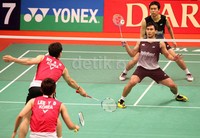 Pasangan Mohammad Ahsan dan Hendra Setiawan bermain cepat dan taktis di partai final.