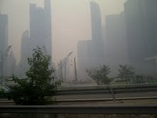 Marina Bay pun Tertutup Kabut Asap