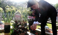 Jokowi berziarah ke makam Taufik Kiemas. Mulya Nurbilkis/detikNews.
