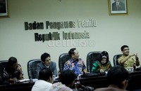 Tampak hadir dalam diskusi tersebut (kiri kanan) anggota Bawaslu Daniel Zuchron, Ketua DPP Partai Gerindra Habiburahman, caleg PAN Didik Supriyanto, Ketua Bapilu PPP Fernita Darwis, dan pakar hukum tata negara Irman Putra Sidin.
