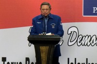 SBY menyampaikan pidato saat pembukaan Rapat Koordinasi (Rakor) Partai Demokrat.