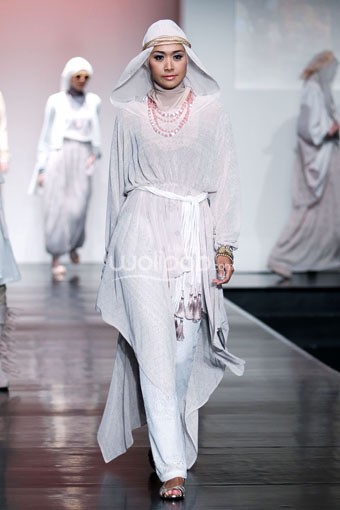 Jakarta, Indonesia - 28 Juni. Ria Miranda Beatnik. Jakarta Islamic Fashion Week 2013 di Hall Jakarta Convention Center. Senayan. 28 Juni 2013. Jakarta. [Foto: Mohammad Abduh/Wolipop]