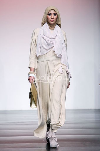 Jakarta, Indonesia - 28 Juni. Ria Miranda Beatnik. Jakarta Islamic Fashion Week 2013 di Hall Jakarta Convention Center. Senayan. 28 Juni 2013. Jakarta. [Foto: Mohammad Abduh/Wolipop]
