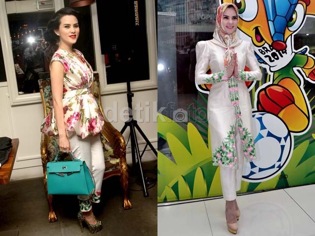 Gaya Angel Lelga, Sebelum dan Sesudah Berkerudung