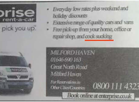 Aduh, Iklan Rental Mobil Menawarkan Jasa Seks Oral