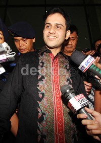 Nazaruddin kembali bernyanyi bahwa ada salah satu wakil ketua DPR yang terlibat dalam proyek yang diurusnya. Lamhot Aritonang/detikFoto.
