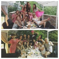 SNSD dan beberapa kerabat lainnya tampil serba pink di acara ulang tahun Tiffany. (UFO)