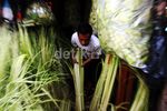 Jelang Lebaran Pedagang Bungkus Ketupat Marak