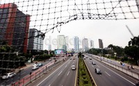 Sejumlah ruas jalan di Jakarta lengang.