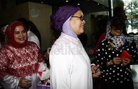 Septina Primawati tidak banyak memberikan keterangan kepada wartawan.